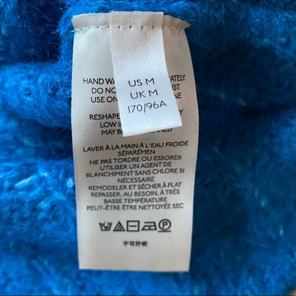 Anthropologie Pilcro NEW Maggie Blue Fuzzy Cozy V-neck Sweater - Picture 8 of 14